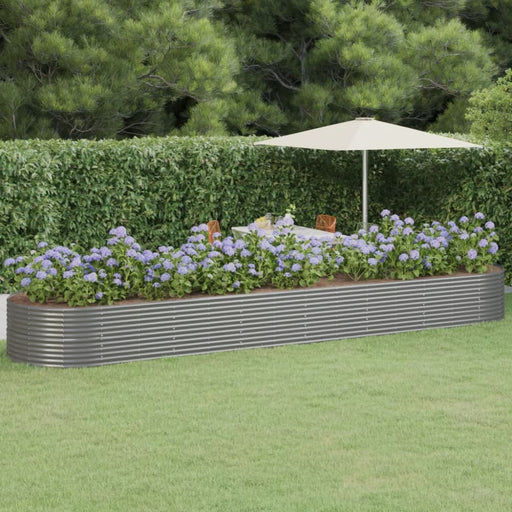 Garden Planter Powder-coated Steel 584x140x68 Cm Grey Tokook