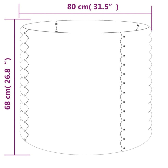 Garden Planter Powder-coated Steel 80x80x68 Cm Grey Tonnpk