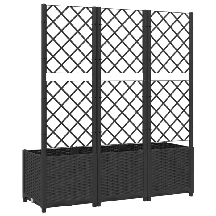 Garden Planter With Trellis Black 120x40x136 Cm Pp Tonxit