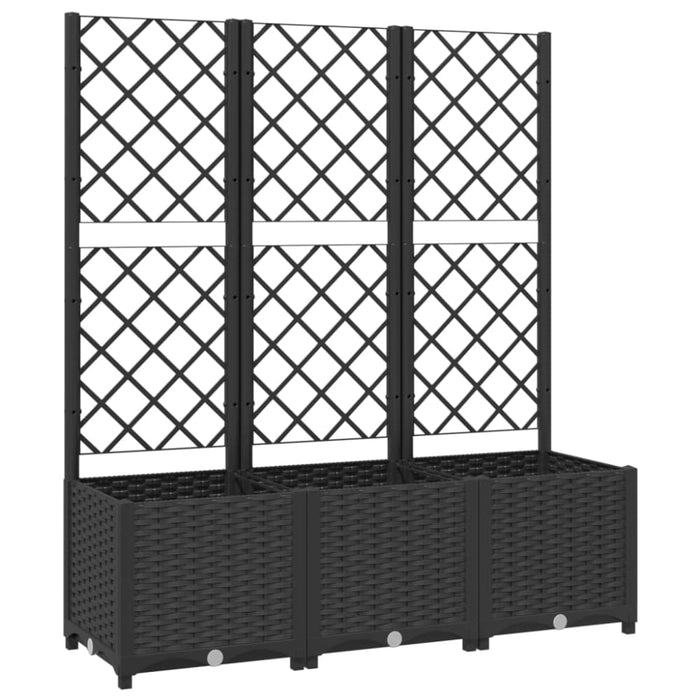 Garden Planter With Trellis Black 120x40x136 Cm Pp Tonxit