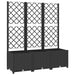 Garden Planter With Trellis Black 120x40x136 Cm Pp Tonxit