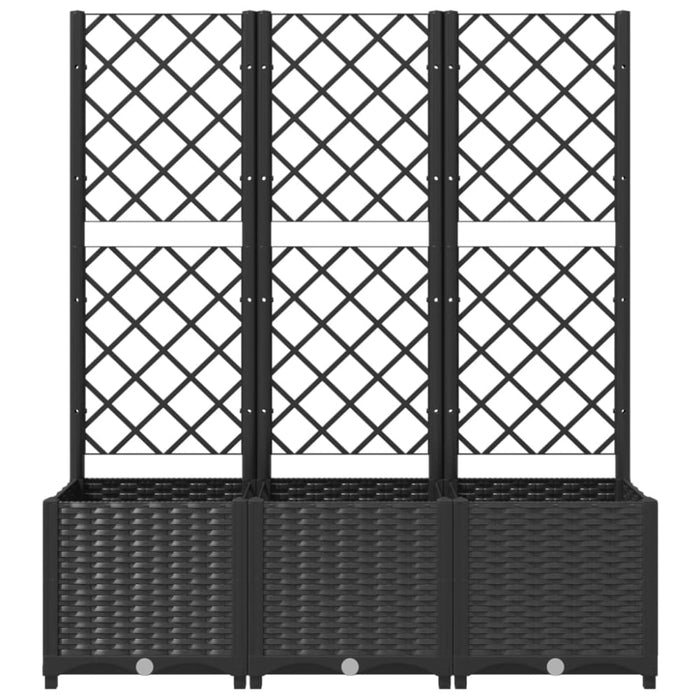 Garden Planter With Trellis Black 120x40x136 Cm Pp Tonxit