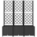 Garden Planter With Trellis Black 120x40x136 Cm Pp Tonxit