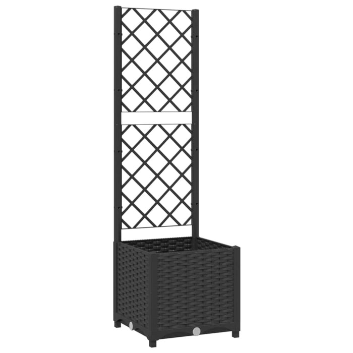 Garden Planter With Trellis Black 40x40x136 Cm Pp Tonxlk