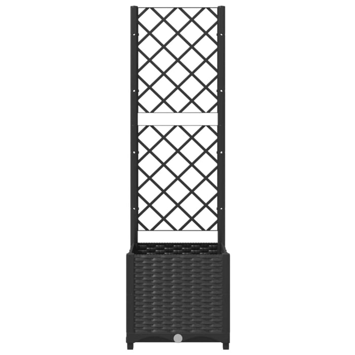 Garden Planter With Trellis Black 40x40x136 Cm Pp Tonxlk