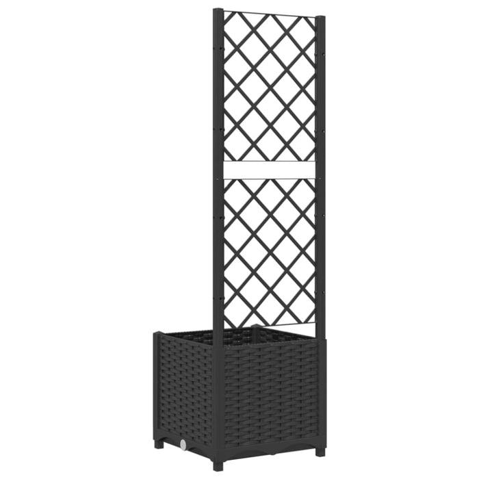 Garden Planter With Trellis Black 40x40x136 Cm Pp Tonxlk