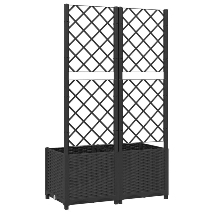 Garden Planter With Trellis Black 80x40x136 Cm Pp Tonxio