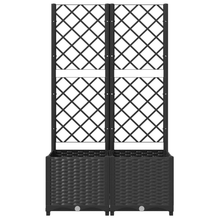 Garden Planter With Trellis Black 80x40x136 Cm Pp Tonxio