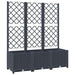 Garden Planter With Trellis Dark Grey 120x40x136 Cm Pp