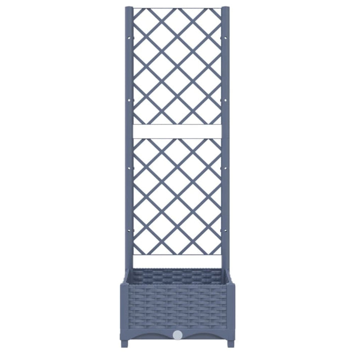 Garden Planter With Trellis Dark Grey 40x40x121.5 Cm Pp