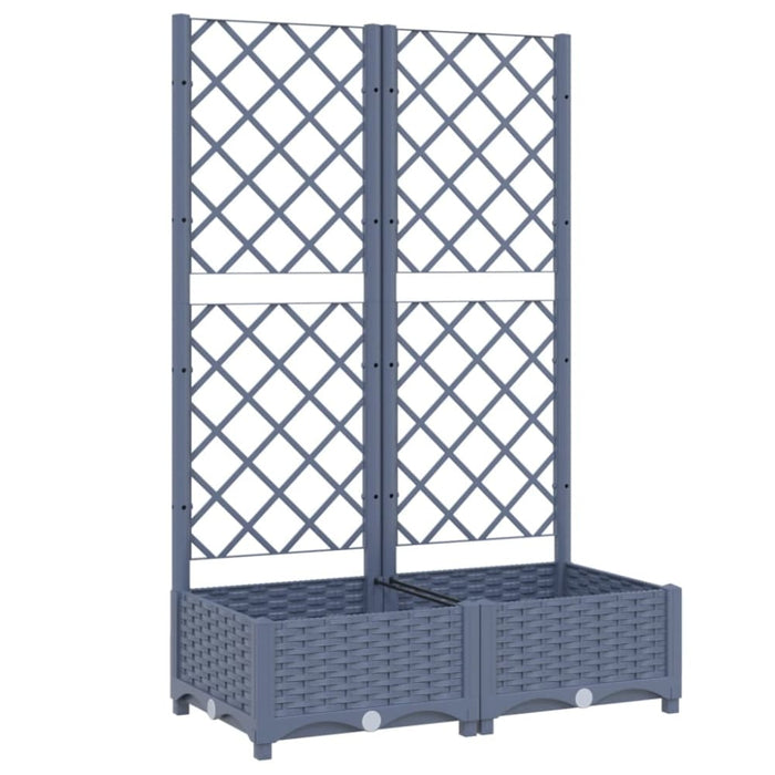 Garden Planter With Trellis Dark Grey 80x40x121.5 Cm Pp