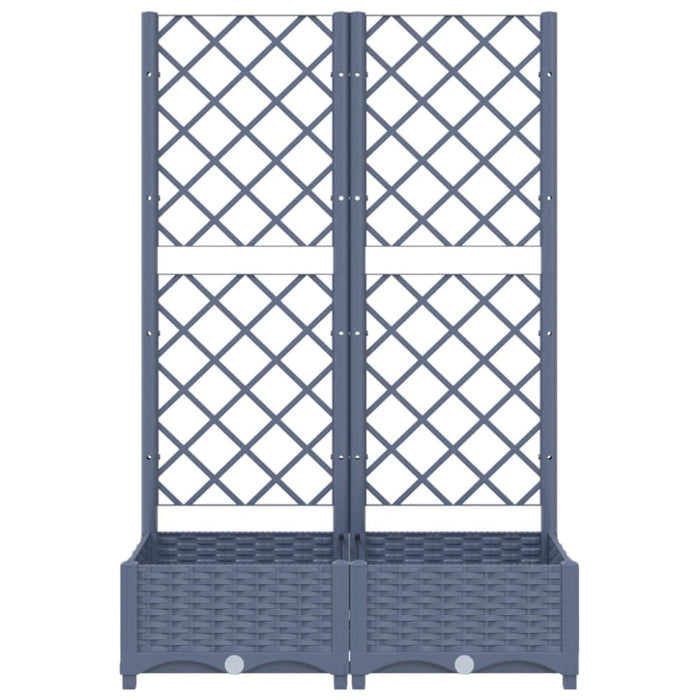 Garden Planter With Trellis Dark Grey 80x40x121.5 Cm Pp