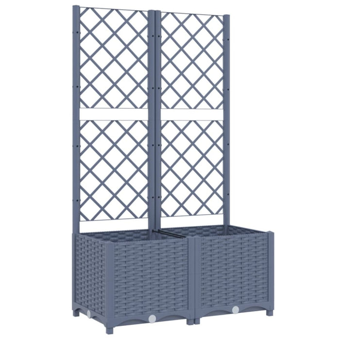 Garden Planter With Trellis Dark Grey 80x40x136 Cm Pp Tonxpo