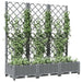 Garden Planter With Trellis Light Grey 120x40x121.5 Cm Pp