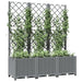 Garden Planter With Trellis Light Grey 120x40x136 Cm Pp