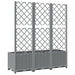 Garden Planter With Trellis Light Grey 120x40x136 Cm Pp