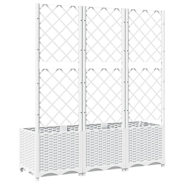 Garden Planter With Trellis White 120x40x136 Cm Pp Optxna