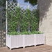 Garden Planter With Trellis White 120x40x136 Cm Pp Optxna