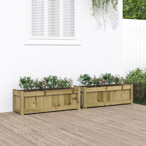 Garden Planters 2 Pcs Impregnated Wood Pine Ntiapn