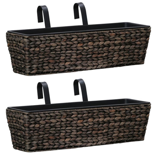 Garden Planters 2 Pcs Water Hyacinth Brown Appin