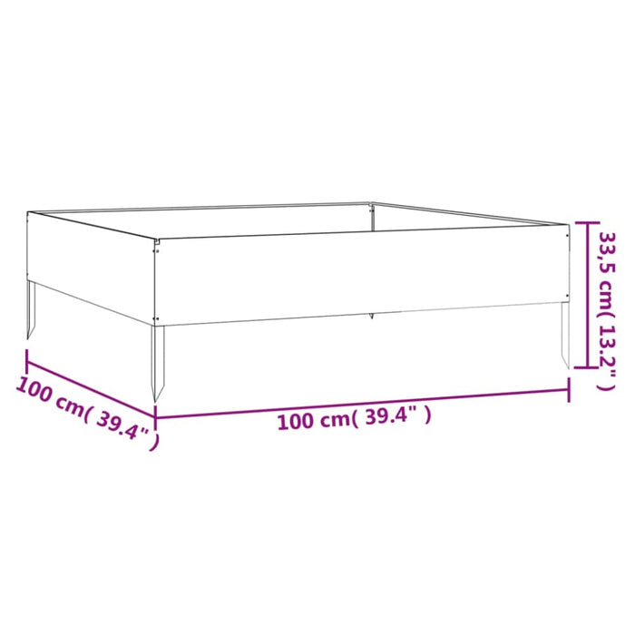 Garden Raised Bed 100x100x33.5 Cm Corten Steel Nxapop