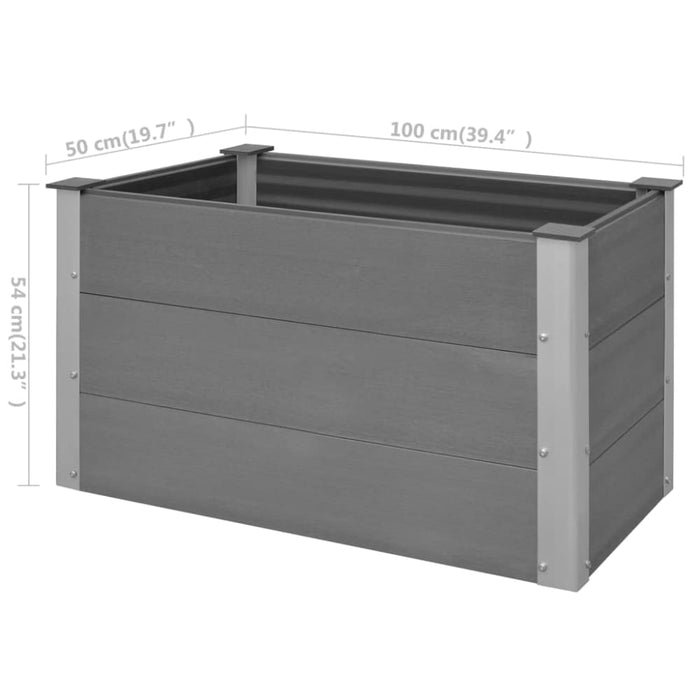 Garden Raised Bed Wpc 100x50x54 Cm Grey Atlbt