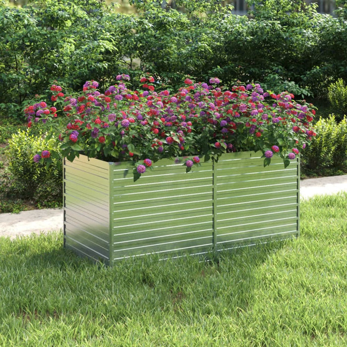 Garden Raised Bed 160x80x77 Cm Galvanized Steel Silver