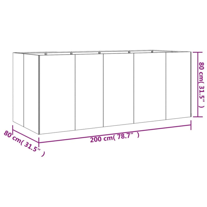 Garden Raised Bed 200x80x80 Cm Corten Steel Nxaptk