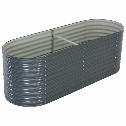 Garden Raised Bed 240x80x81 Cm Galvanised Steel Grey Appxt