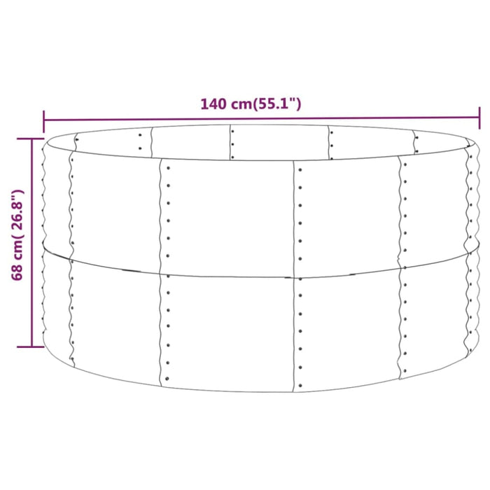Garden Raised Bed Anthracite 140x140x68 Cm Powder-coated
