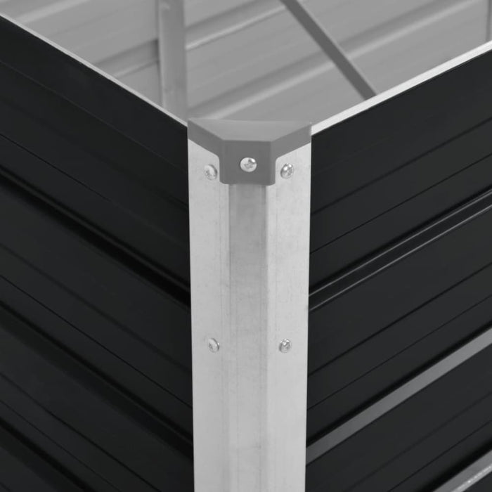 Garden Raised Bed Anthracite 320x80x77 Cm Galvanised Steel