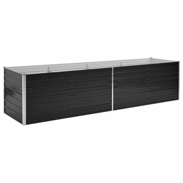Garden Raised Bed Anthracite 320x80x77 Cm Galvanised Steel
