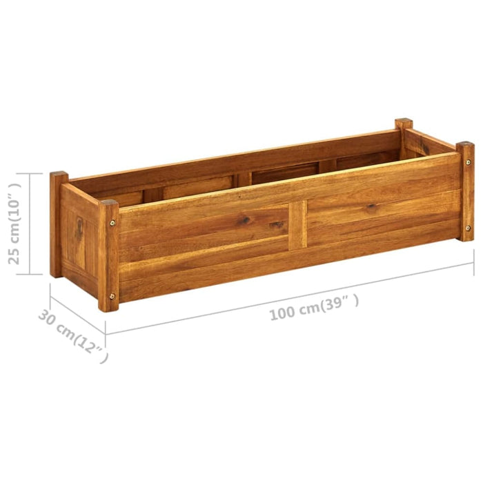 Garden Raised Bedacacia Wood 100x30x25 Cm Axpll