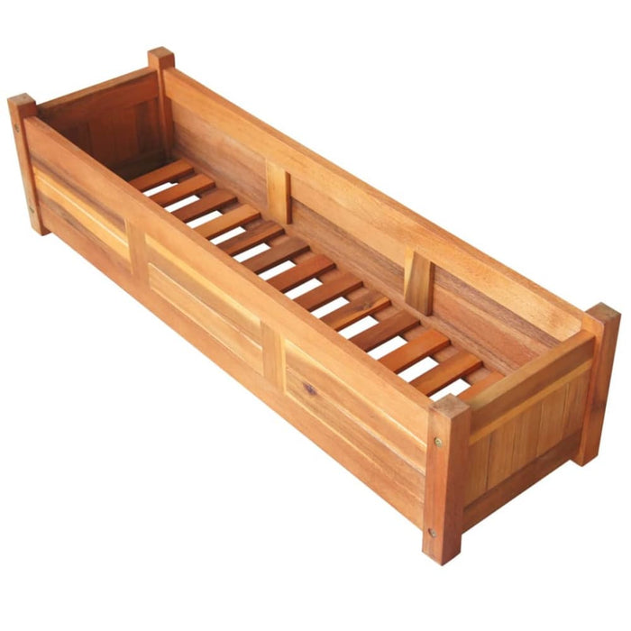 Garden Raised Beds 2 Pcs Acacia Wood 100x30x25 Cm Tbpipxx