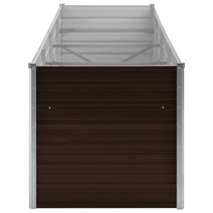 Garden Raised Bed Brown 320x80x77 Cm Galvanised Steel Apiop