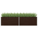 Garden Raised Bed Brown 320x80x77 Cm Galvanised Steel Apiop