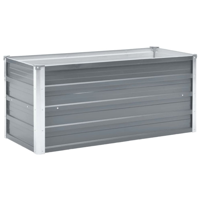 Garden Raised Bed Galvanised Steel 100x40x45 Cm Grey Aanpa