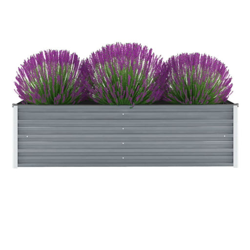 Garden Raised Bed Galvanised Steel 160x40x45 Cm Grey Aanpb