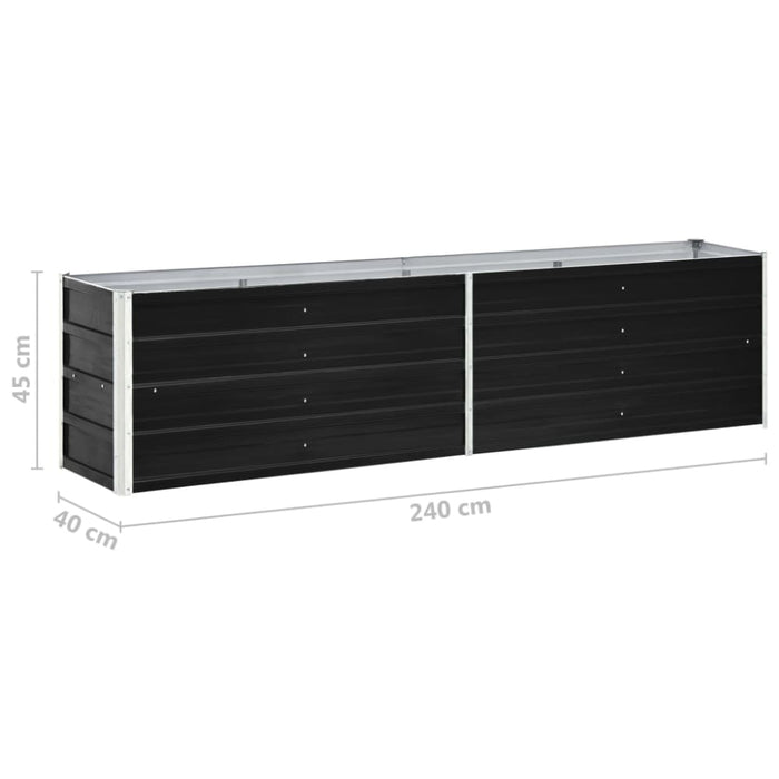 Garden Raised Bed Galvanised Steel 240x40x45 Cm Anthracite