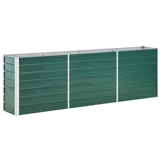 Garden Raised Bed Galvanised Steel 240x40x77 Cm Green Aibao