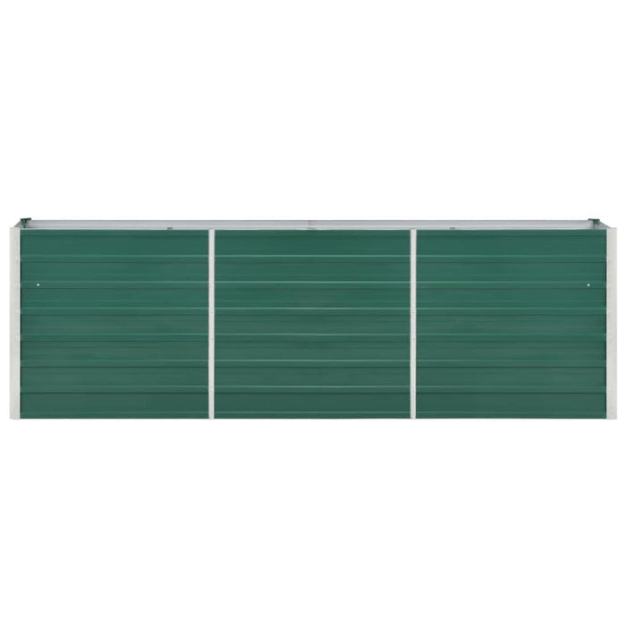 Garden Raised Bed Galvanised Steel 240x40x77 Cm Green Aibao