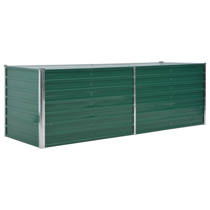 Garden Raised Bed Galvanised Steel 240x80x77 Cm Green Aanao