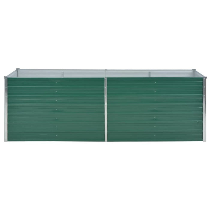 Garden Raised Bed Galvanised Steel 240x80x77 Cm Green Aanao