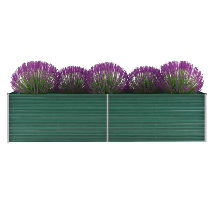 Garden Raised Bed Galvanised Steel 320x80x77 Cm Green Aanap