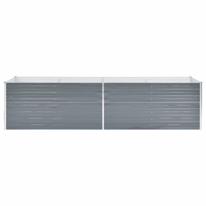 Garden Raised Bed Galvanised Steel 320x80x77 Cm Grey Aanaa