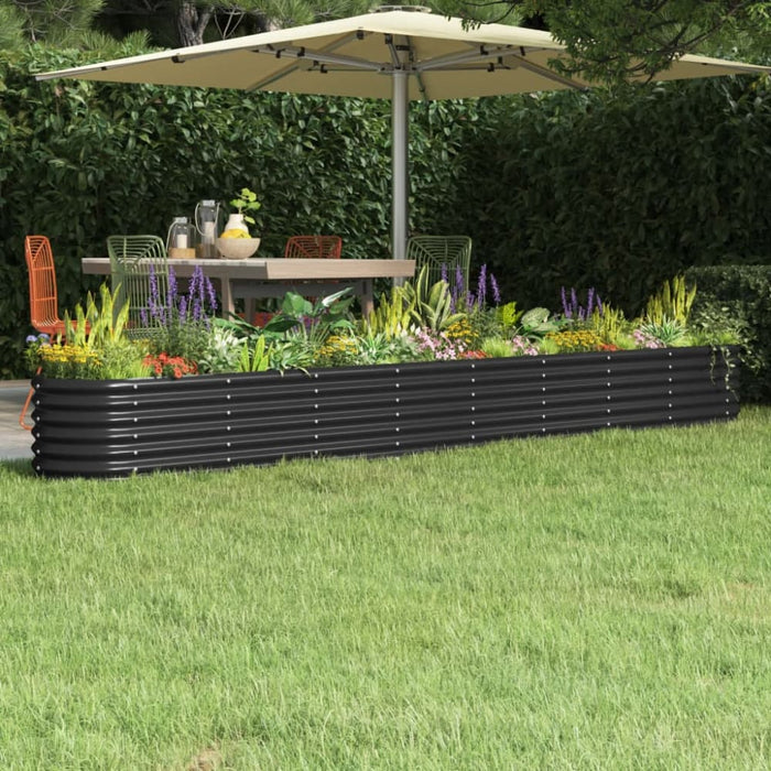 Garden Raised Bed Powder-coated Steel 332x40x36 Cm