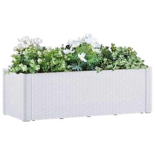 Garden Raised Bed With Self Watering System White 100x43x33