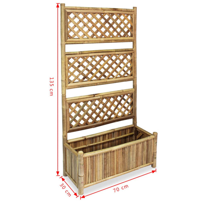 Garden Raised Bed With Trellis Bamboo 70 Cm Atioa