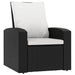 Garden Reclining Chair With Cushions Black Poly Rattan