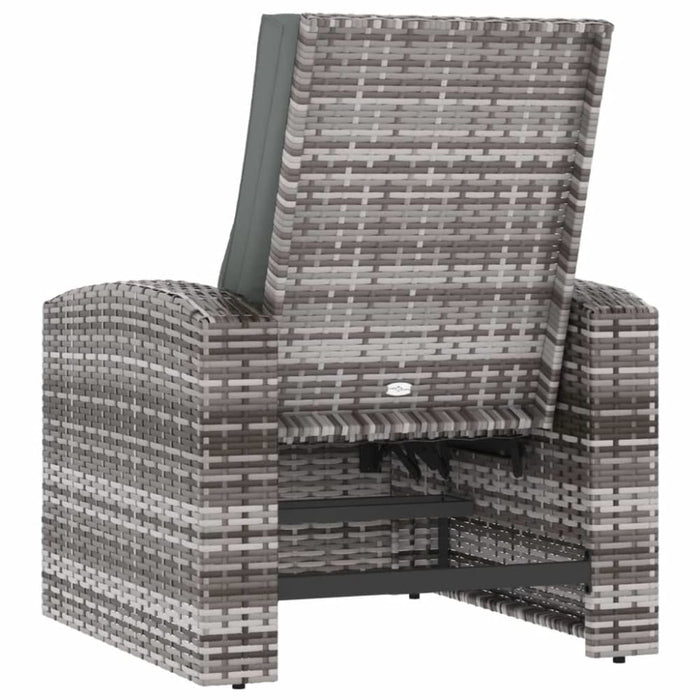 Garden Reclining Chair With Cushions Grey Poly Rattan Tlaoba